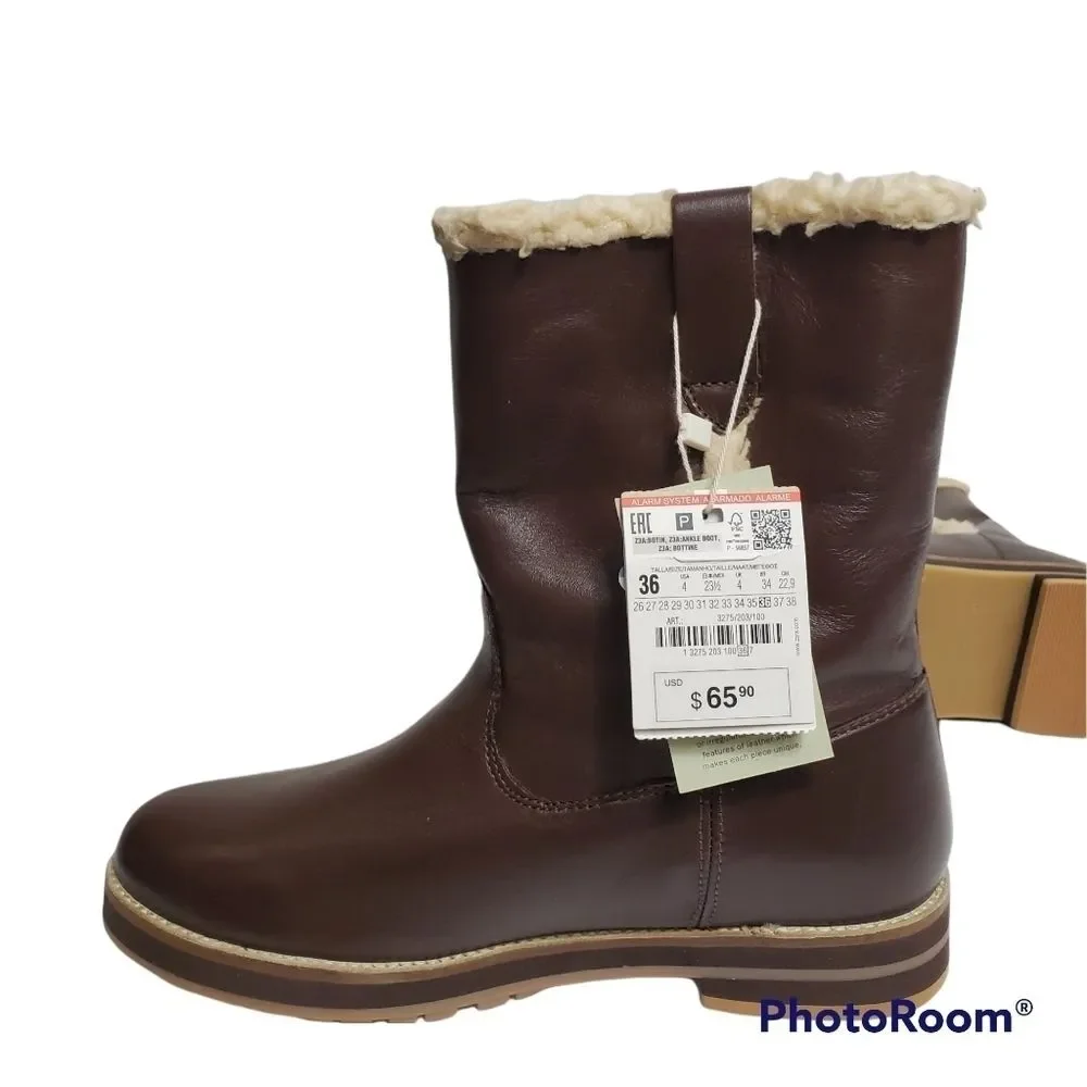 ZARA GIRLS Faux Fur Boots SZ 36‎ (4 YOUTH)